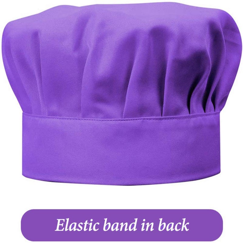 ALIPOBO Kids Apron and Chef Hat Set, Children's Adjustable Bib Apron with 2 Pockets. Cute Boys Girls Kitchen Apron for Cooking, Baking, Painting, Training Wear (6-12 Year, Purple) - Image 4